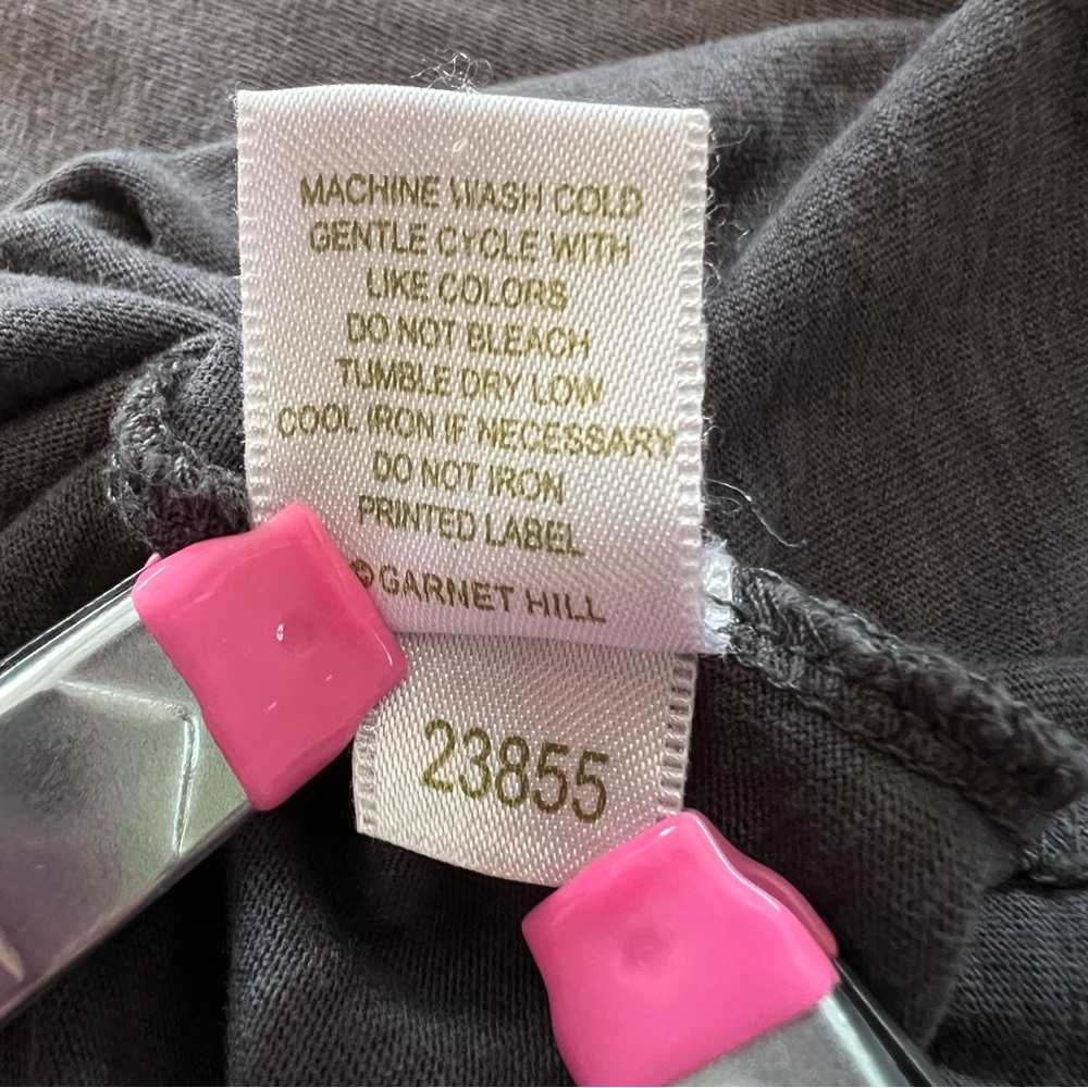 Garnet Hill Trapeze Grey Teal Jersey Swing Shift Dress Scoop Neck LARGE GUC - Picture 9 of 12